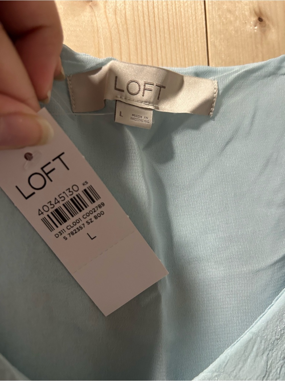LOFT Light Blue Ruffle Spaghetti Strap Cami - Picture 2 of 2
